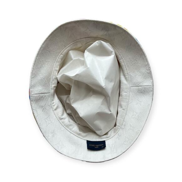 Louis Vuitton Bucket Hat Monogram White Watercolor Multicolor - Picture 4 of 10